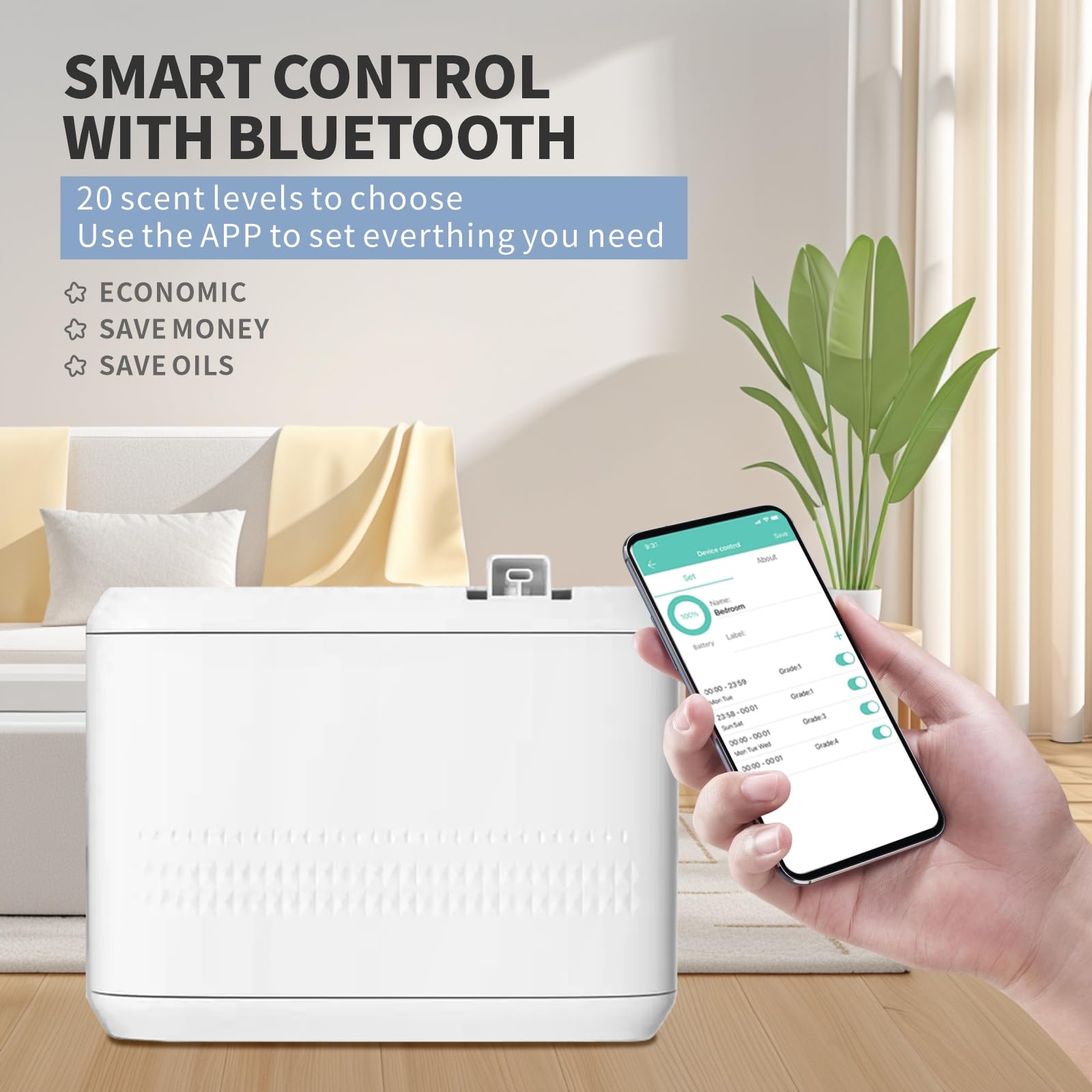 Smart Scent Air Machine for Home, Hotel, Spa & Office - 850ML HVAC Essential Oil Diffuser, Waterless Aromatherapy System Covers 4500 Sq.Ft - Perfect for Relaxation, Stress Relief & Creating Inviting Spaces