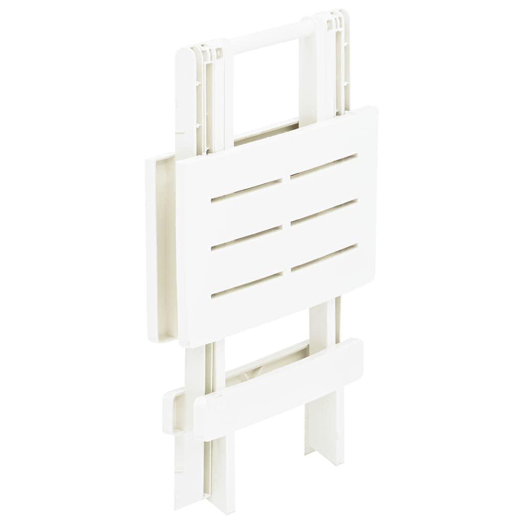 White Folding Garden Table 17.7x16.9x19.7 Inch - Square Bistro Side Table for Outdoor & Indoor Use - Durable Plastic Patio Furniture - Perfect for Balcony, Terrace, Cafe or Small Space Dining