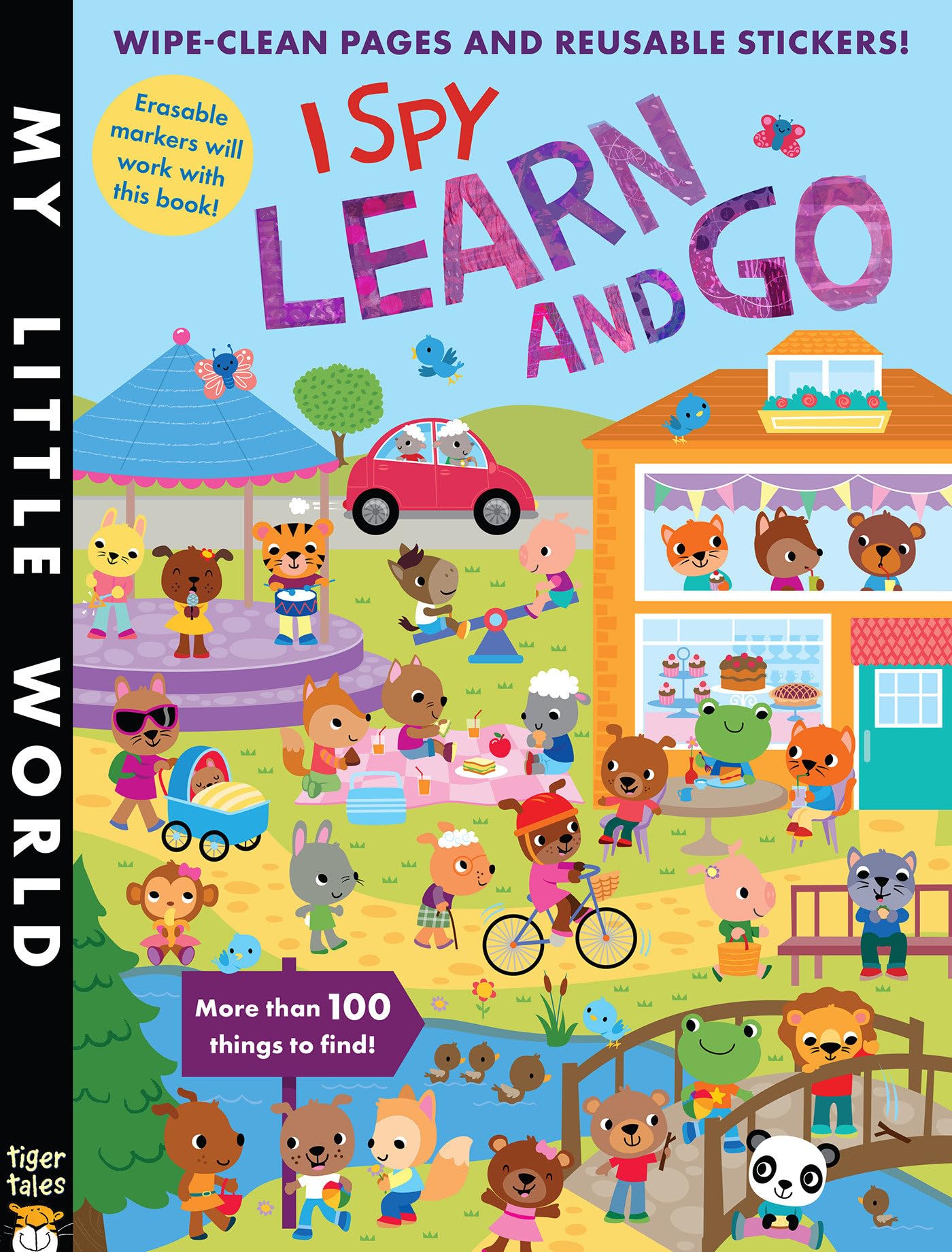 I Spy Learn and Go: Wipe-Clean Activity Book with 100+ Things to Find & Reusable Stickers - Fun Educational Travel Game for Kids (My Little World) - Perfect for Road Trips, Airplane Rides & Classroom Learning