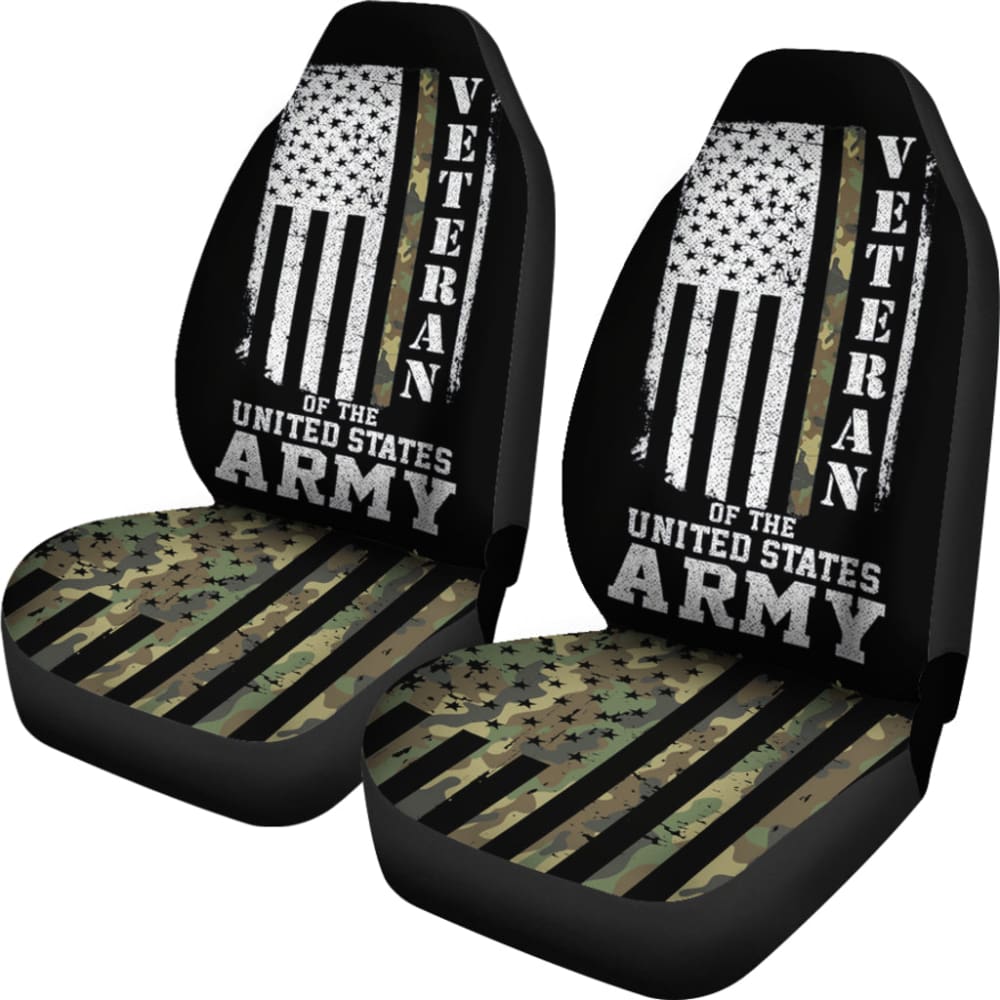 American Flag Camo Car Seat Covers - Patriotic US Army Veteran Design - Durable & Stylish for Trucks, SUVs & Cars - Perfect for Military Supporters & Outdoor Enthusiasts