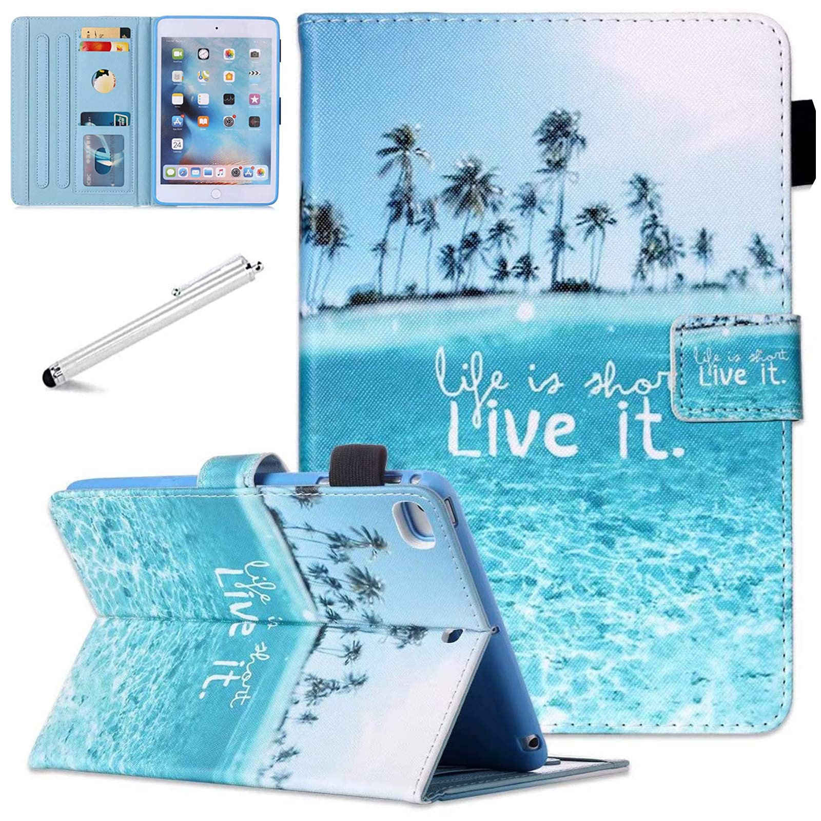 Fancity iPad 9th/8th/7th Generation Case (2021/2020/2019) - 10.2 Inch PU Leather Protective Cover with Pencil Holder, Auto Wake/Sleep & Card Slot - Perfect for Work, School, Travel and Beach Days