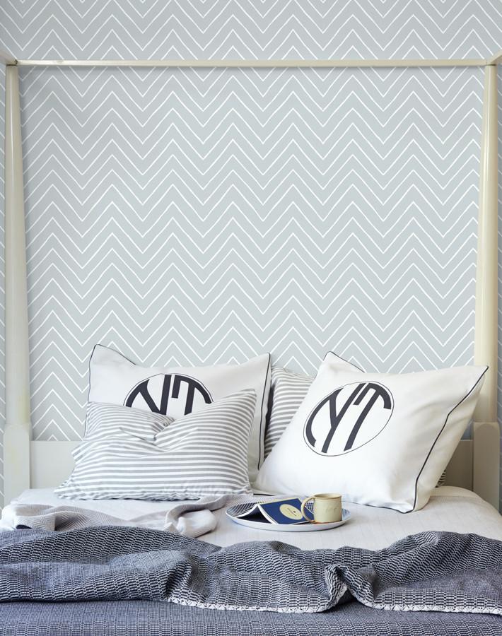 Frances Chevron Wallpaper by Wallshoppe - Premium Elephant Pattern Peel & Stick Wallpaper for Nursery, Bedroom, or Home Office Decor