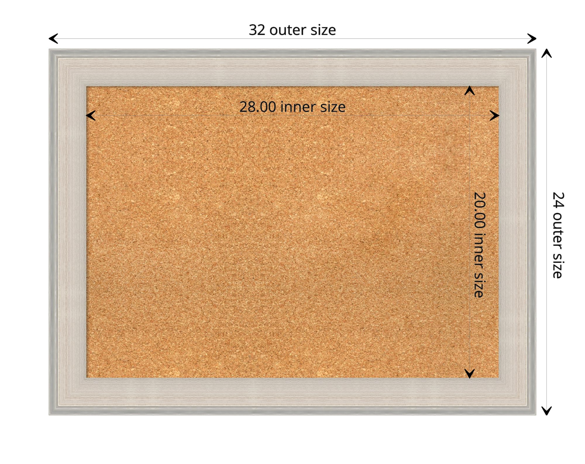 Amanti Art 24x32 Inch Natural Cork Board with White Wood Frame - Vision Board, Office Decor & Home Organization Pinboard | Perfect for Displaying Photos, Notes, and Reminders in Home, Office, or Coastal Style Spaces
