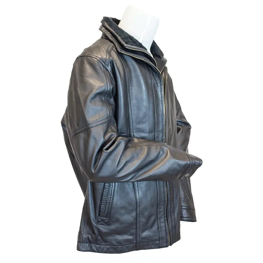 BOL Men's Cardigan Bomber Jacket - Genuine Lambskin Leather, Stylish & Comfortable - Perfect for Casual Outings, Date Nights & Fall Fashion