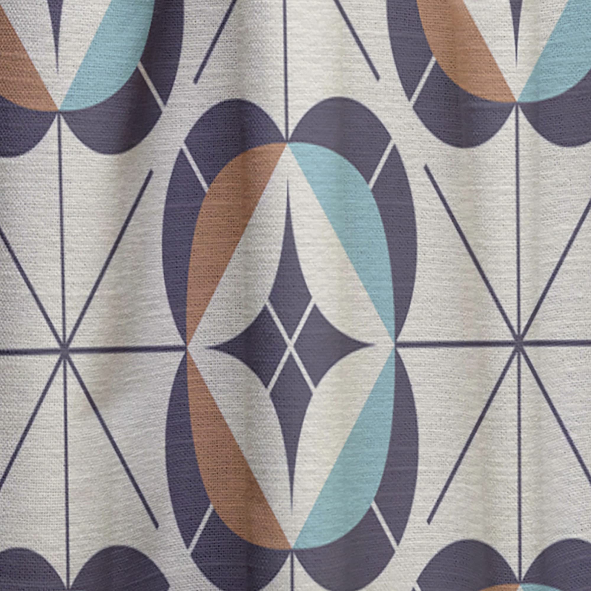 DesignQ Geometric Retro Pattern Thermal Insulated Curtains - Single Panel 52x84 - Blackout Drapes for Bedroom & Living Room - Perfect for Home Decor, Privacy & Temperature Control