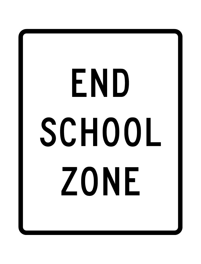 24 x 30 Inch S5-2 End School Zone Sign with 3M Reflective Material - Durable Traffic Safety Sign for School Areas, Neighborhood Streets & Pedestrian Crossings