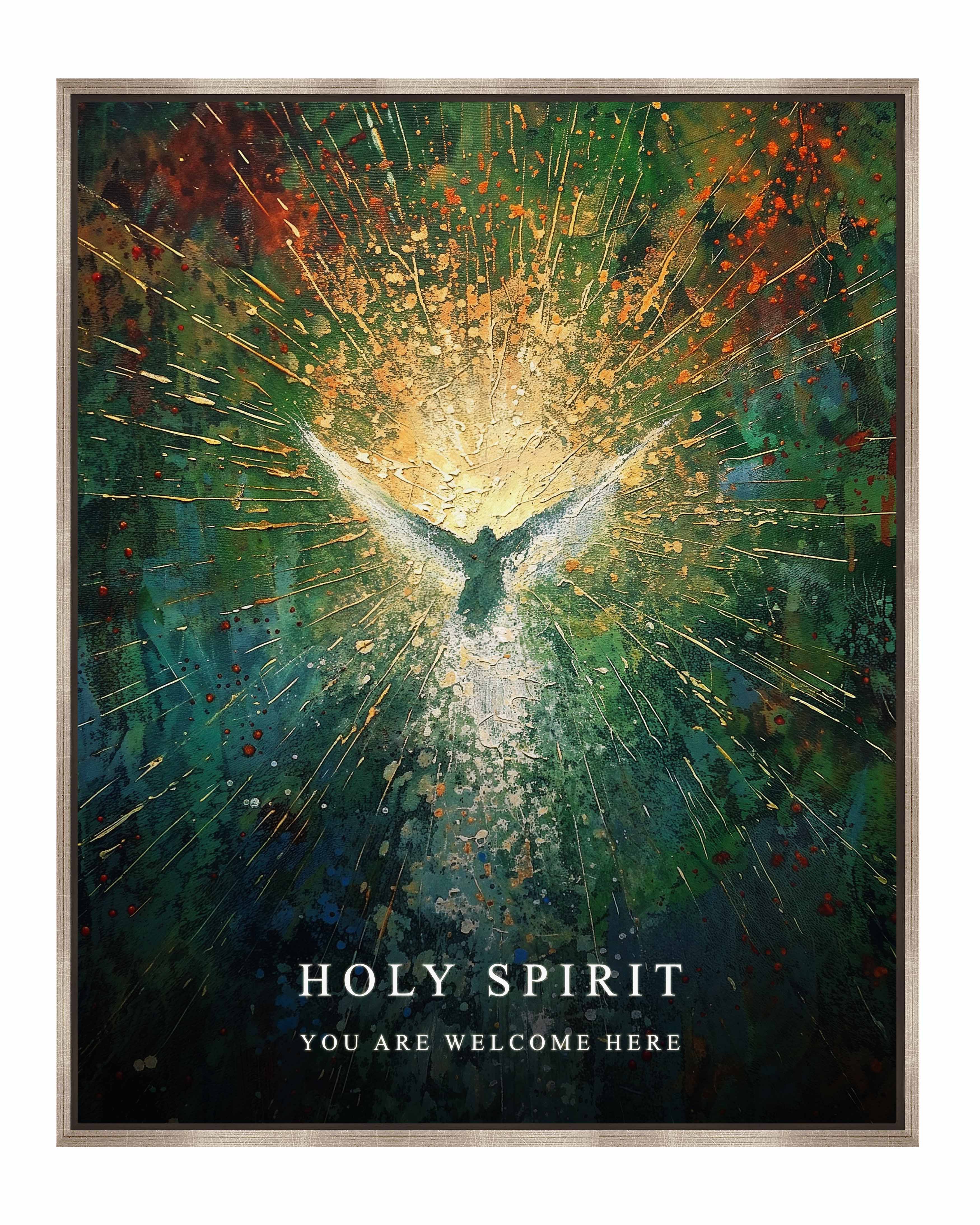Holy Spirit Gallery Wrapped Canvas - Religious Wall Art Decor for Home, Church & Office - Inspirational Christian Canvas Painting for Living Room, Bedroom & Worship Spaces