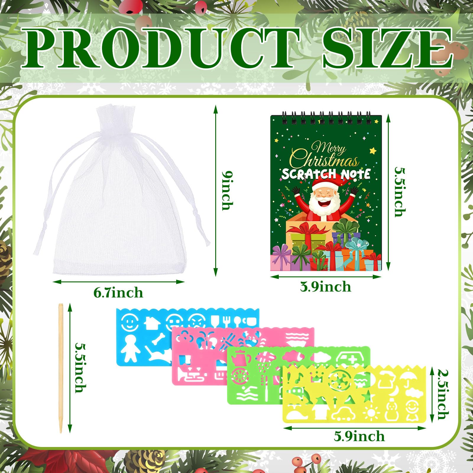 24-Piece Christmas Scratch Art Kit for Kids - DIY Holiday Crafts Notebooks, Mini Coloring Books & Party Favors - Fun School Activities, Birthday Gifts & Christmas Stationery Supplies (Perfect for Classroom Parties, Holiday Crafts & Creative Play)