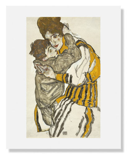 Egon Schiele Art Print - Schiele's Wife with Her Little Nephew Painting Reproduction | Vintage Austrian Expressionist Wall Decor for Home, Office & Gallery