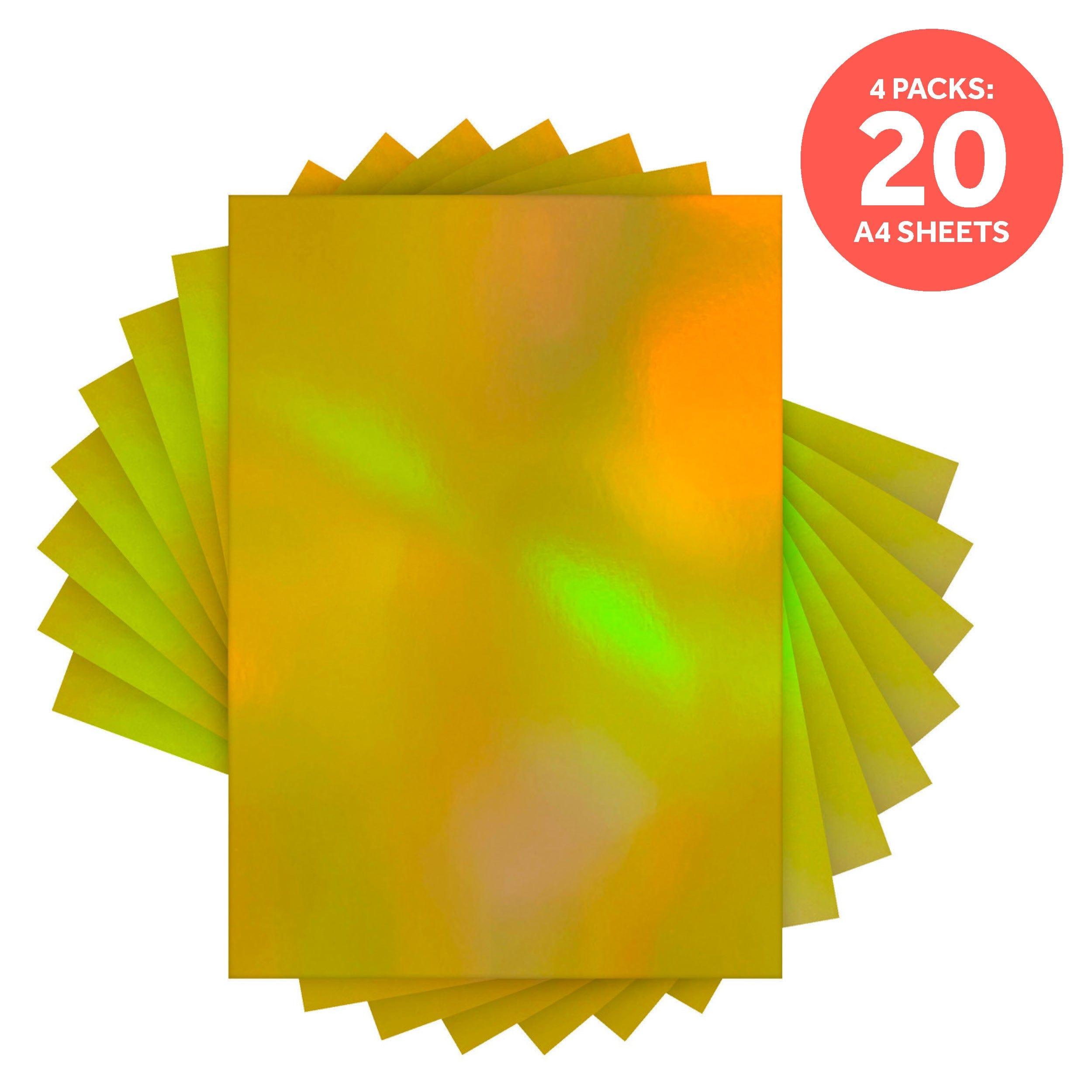 4-Pack Iridescent Mirror Card Stock Paper - Inca Gold, A4 Size (8.3