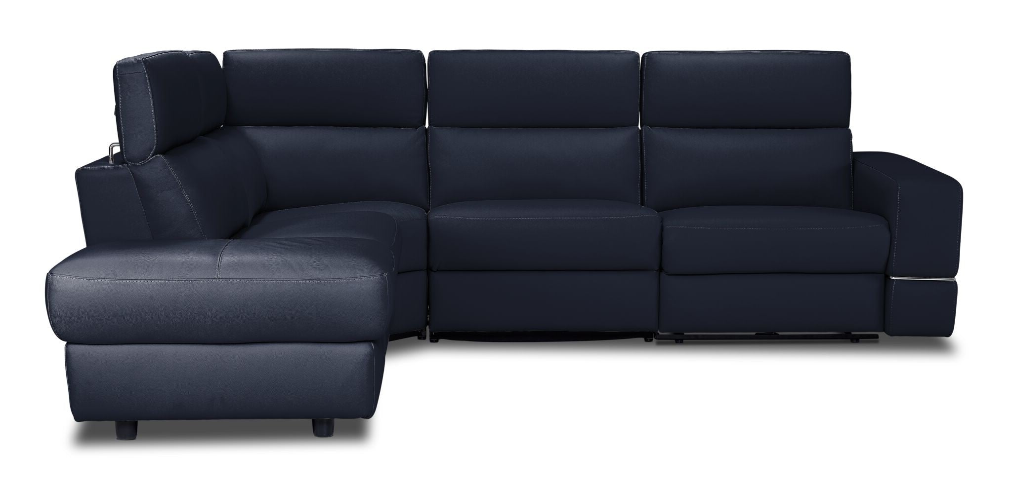 Bianca 3-Piece Power Reclining Sectional Sofa with Left-Facing Chaise in Navy Blue - Perfect for Living Room, Home Theater & Family Gatherings