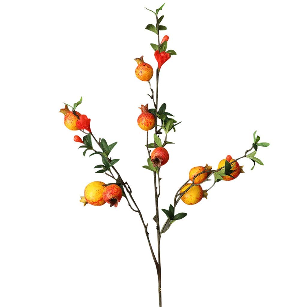 Boddenly Decor Artificial Rose Fruit Bouquet - Fake Floral Home Berries, Pomegranate Flowers for Garden & Outdoors (Yellow, One Size) - Perfect for Wedding Centerpieces, Table Decor, and DIY Crafts