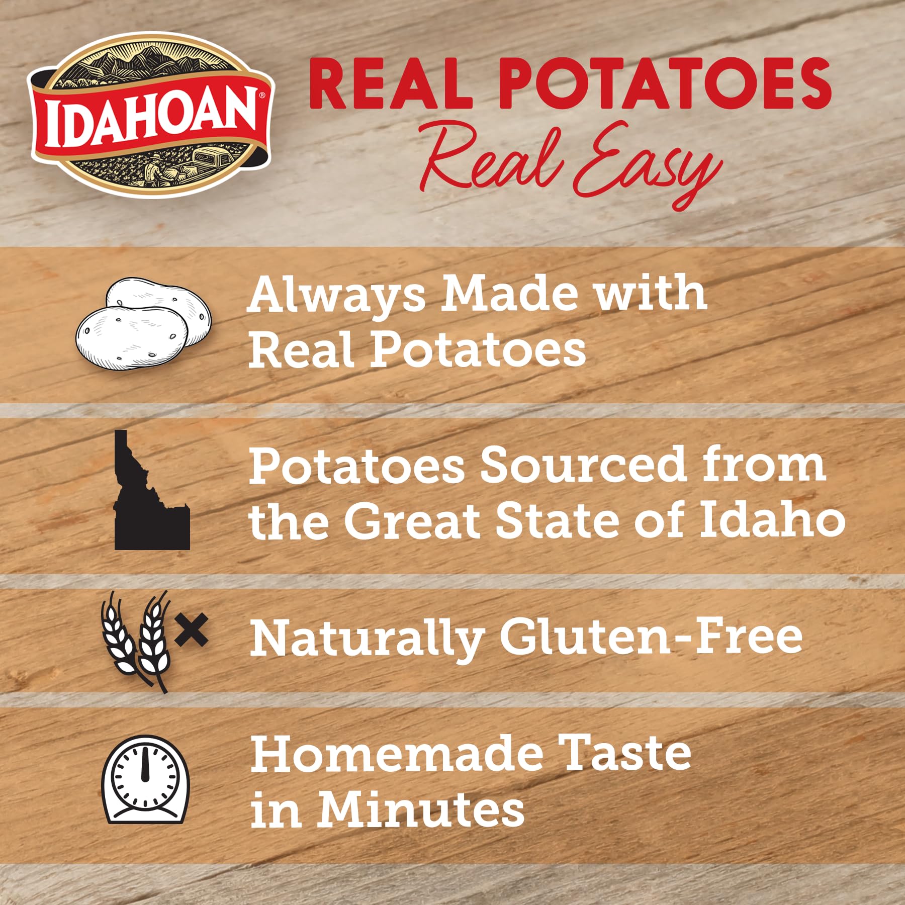 Idahoan Mashed Potatoes with Hidden Valley Original Ranch Seasoning - 4 oz (Pack of 12) | Instant Potato Flakes for Easy Meals, Camping & Quick Side Dishes