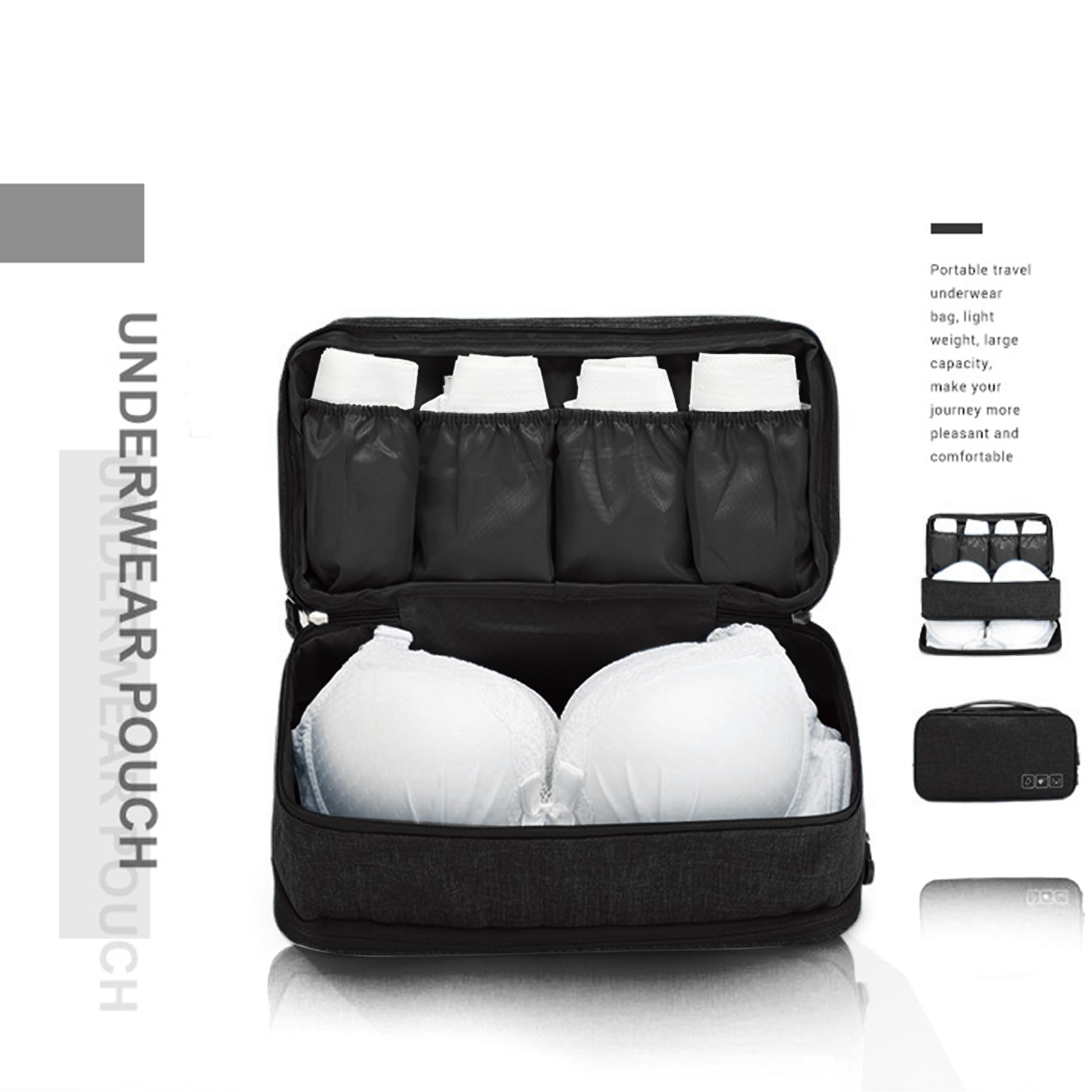 Multi-Function Travel Underwear Organizer - Portable Storage Bag for Bras, Socks & Lingerie | Packing Cube & Toiletry Bag for Vacation, Business Trips & Daily Organization