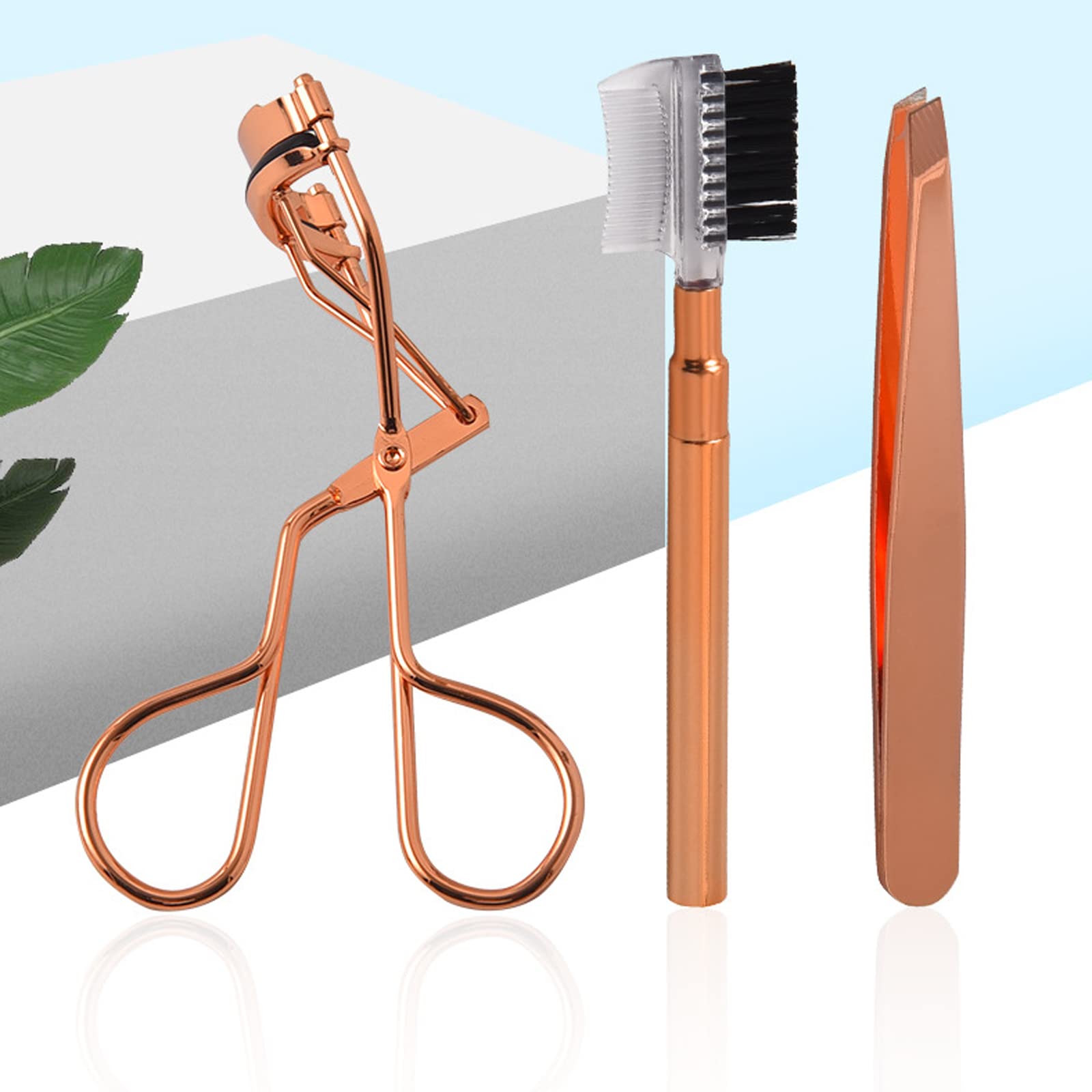 3-Piece Eyelash Makeup Tools Set - Metal Eyelash Curler, Lash Comb Separator & Extension Tweezers for Women | Professional Eye Makeup Accessories for Lash Lifting, Volume Enhancement & Perfect Makeup Application