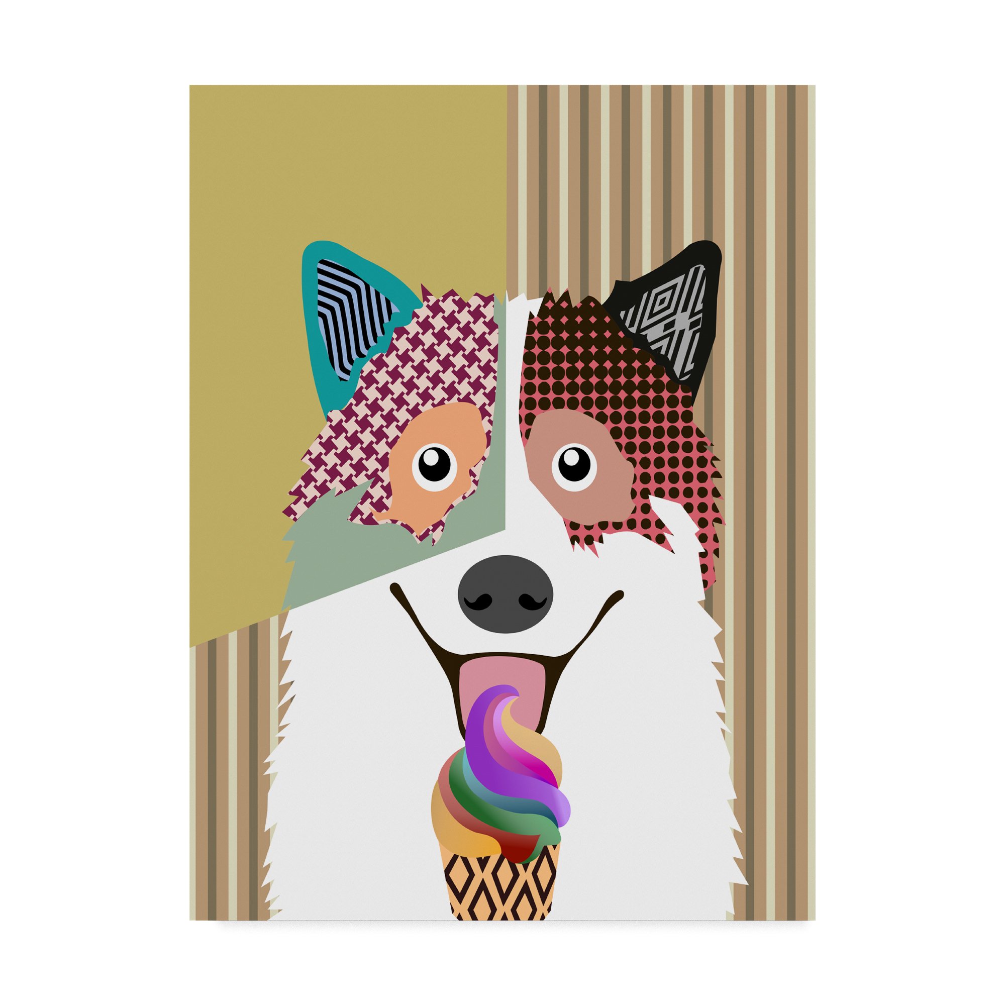 Bangkaew Dog Art Print by Lanre Adefioye - 35x47 Inch Framed Canvas Wall Decor - Perfect for Living Room, Bedroom & Office Decor