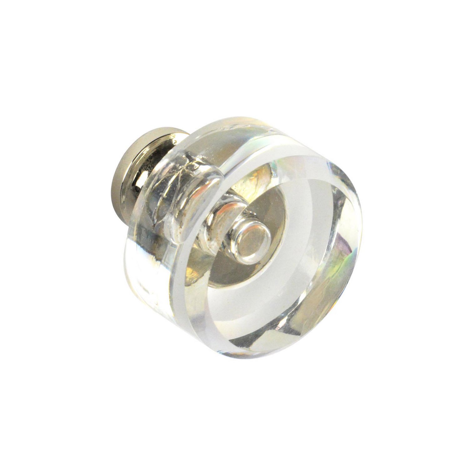 CKP #G-100 Elegant Clear Glass Cabinet Knobs with Polished Nickel Base - Set of 10 - Perfect for Kitchen Cabinets, Dressers & Home Decor