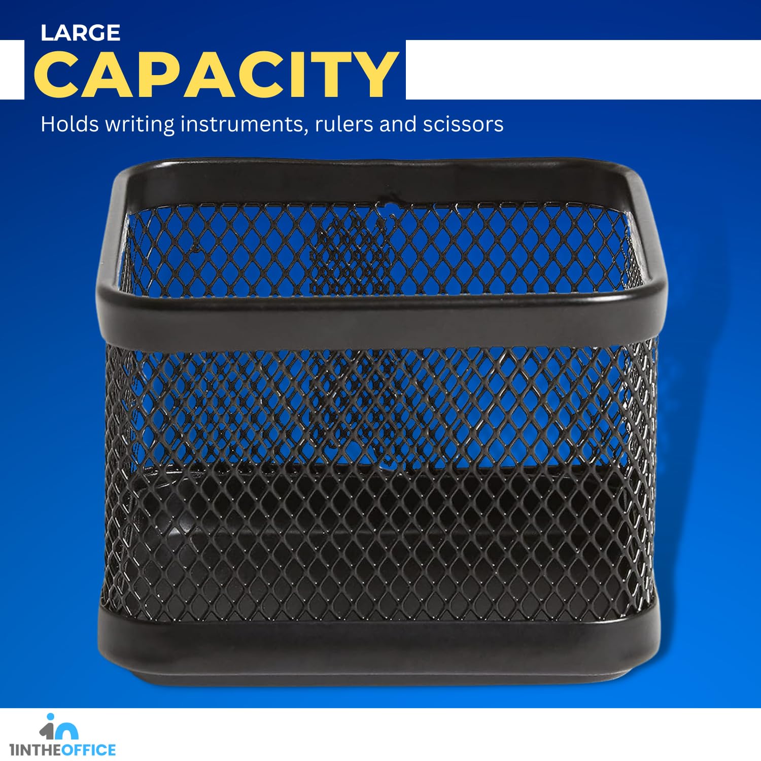 1InTheOffice Mesh Paperclip Holder for Desk - 4 Pack Organizer, Office Desk Accessories for Paper Clips, Binder Clips & Small Supplies - Perfect for Home Office, School or Workspace Organization