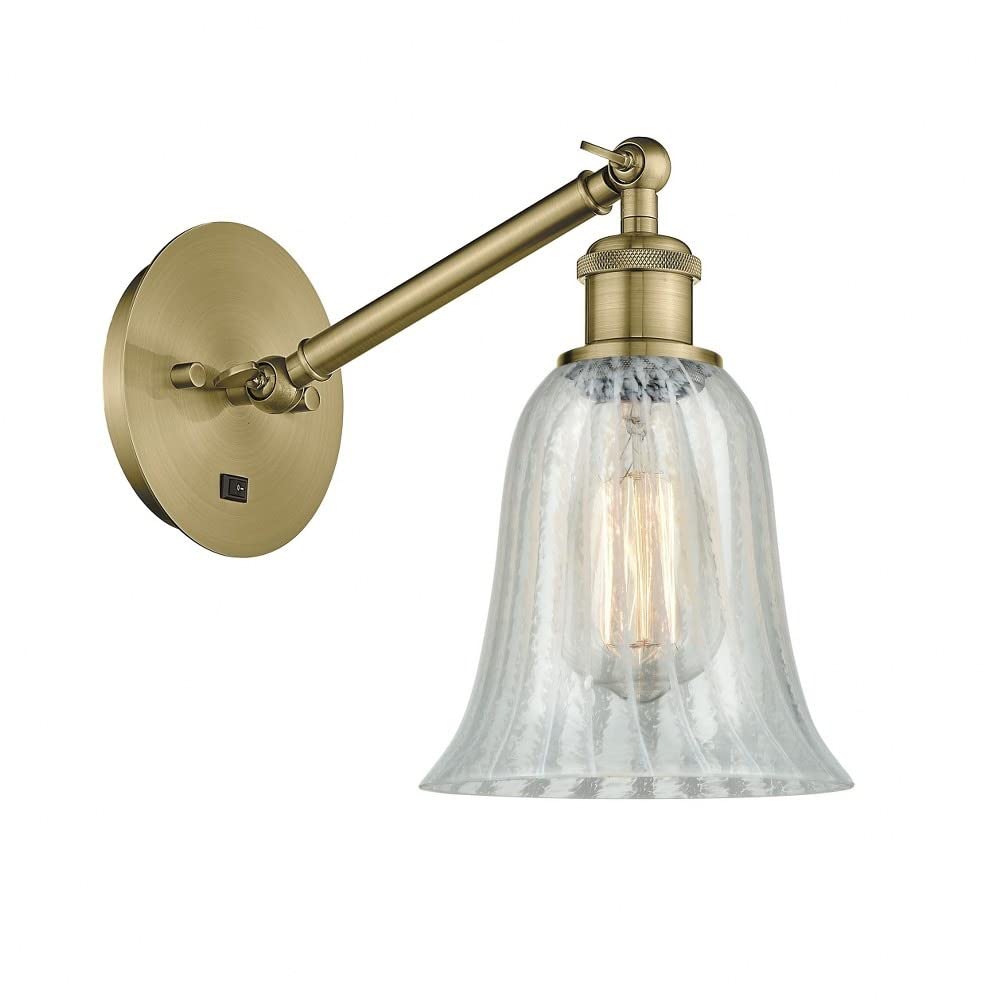 Industrial Style 1-Light Wall Sconce with Mouchette Glass Shade - 13.38