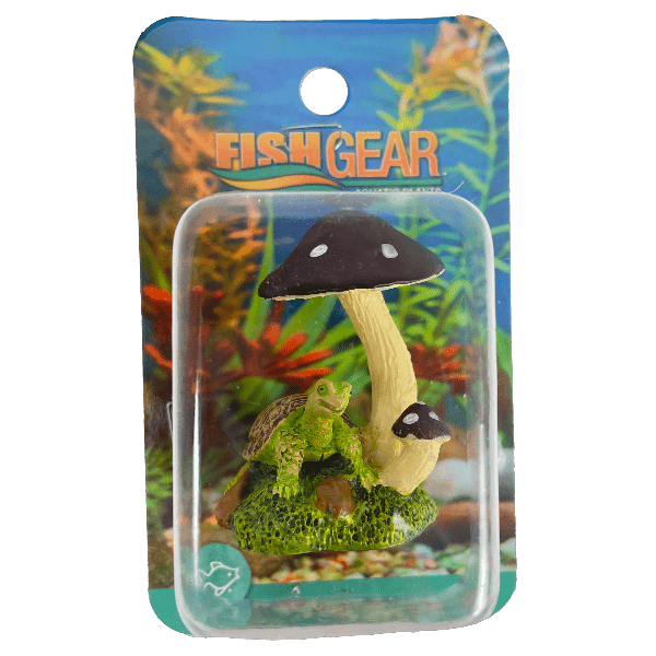 Premium Fish Tank Decor - Mushroom & Turtle Betta Ornament for Aquarium | Enhances Underwater Scenery & Provides Hiding Spots for Fish