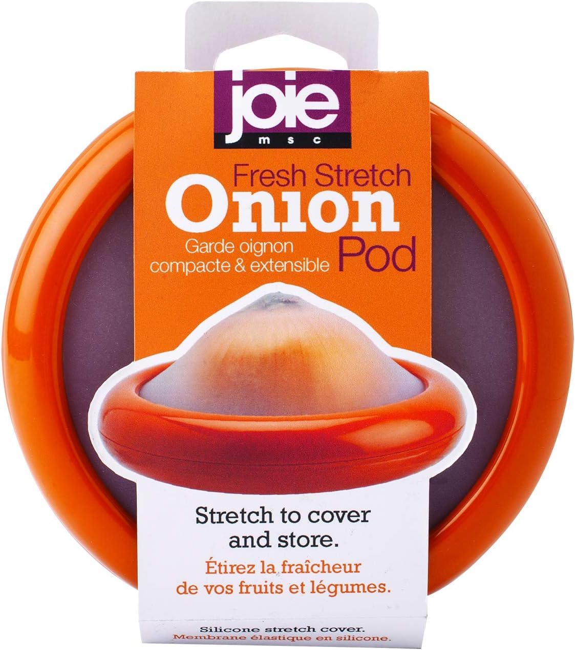 Joie Onion Stretch Pod - 2 Pack | Fresh Onion Storage Container for Refrigerator | Extends Vegetable Shelf Life | Perfect for Kitchen, Pantry & Meal Prep Organization (Orange)