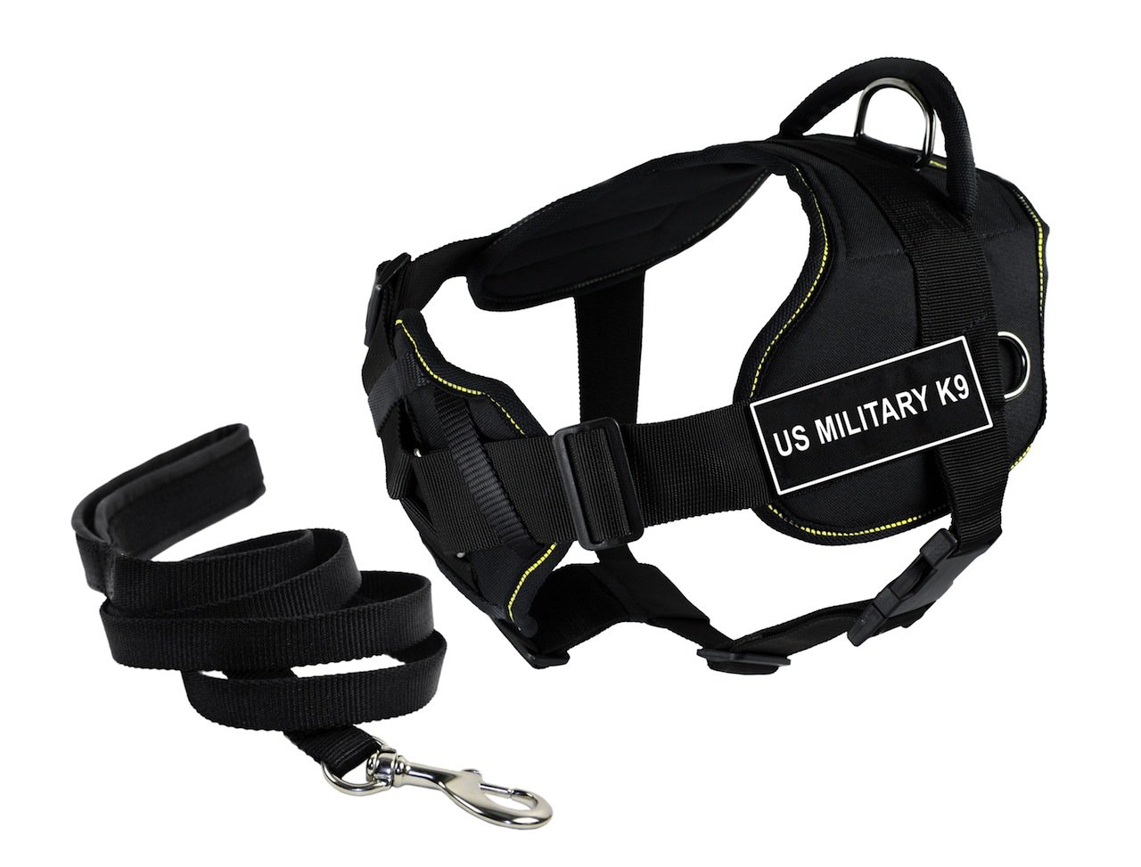 Dean & Tyler DT Fun Chest Support US Military K9 Dog Harness - Medium Size with 6ft Padded Leash for Training, Walking & Outdoor Adventures