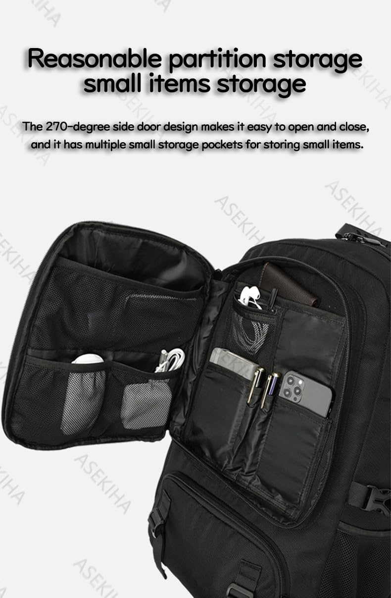 Men's 50L Backpack with Shoe Compartment & USB Port - for Work, Travel & Hiking