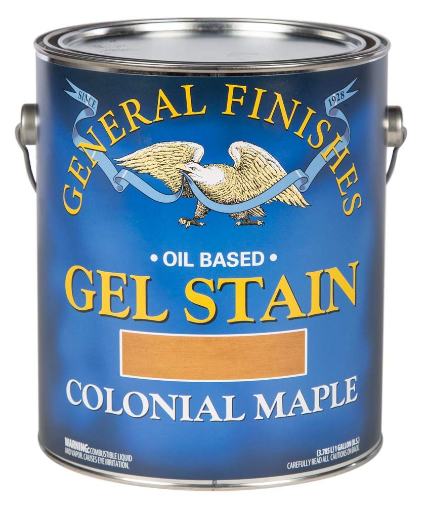 General Finishes Oil Base Gel Stain - 1 Gallon, Colonial Maple Wood Stain for Furniture, Cabinets & DIY Projects - Perfect for Refinishing & Restoring Wood Surfaces