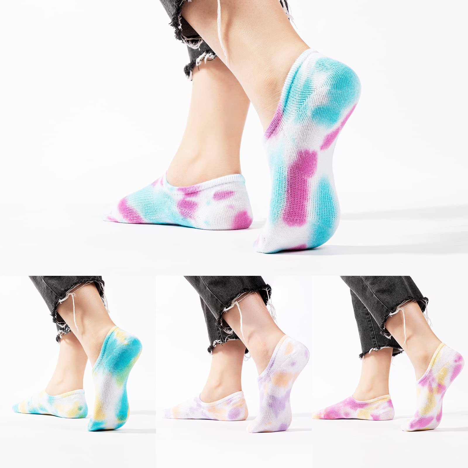 IDEGG No Show Socks for Women & Men - Low Cut Invisible Liner Socks with Anti-Slip Grip - Perfect for Running, Athletic Shoes & Casual Wear