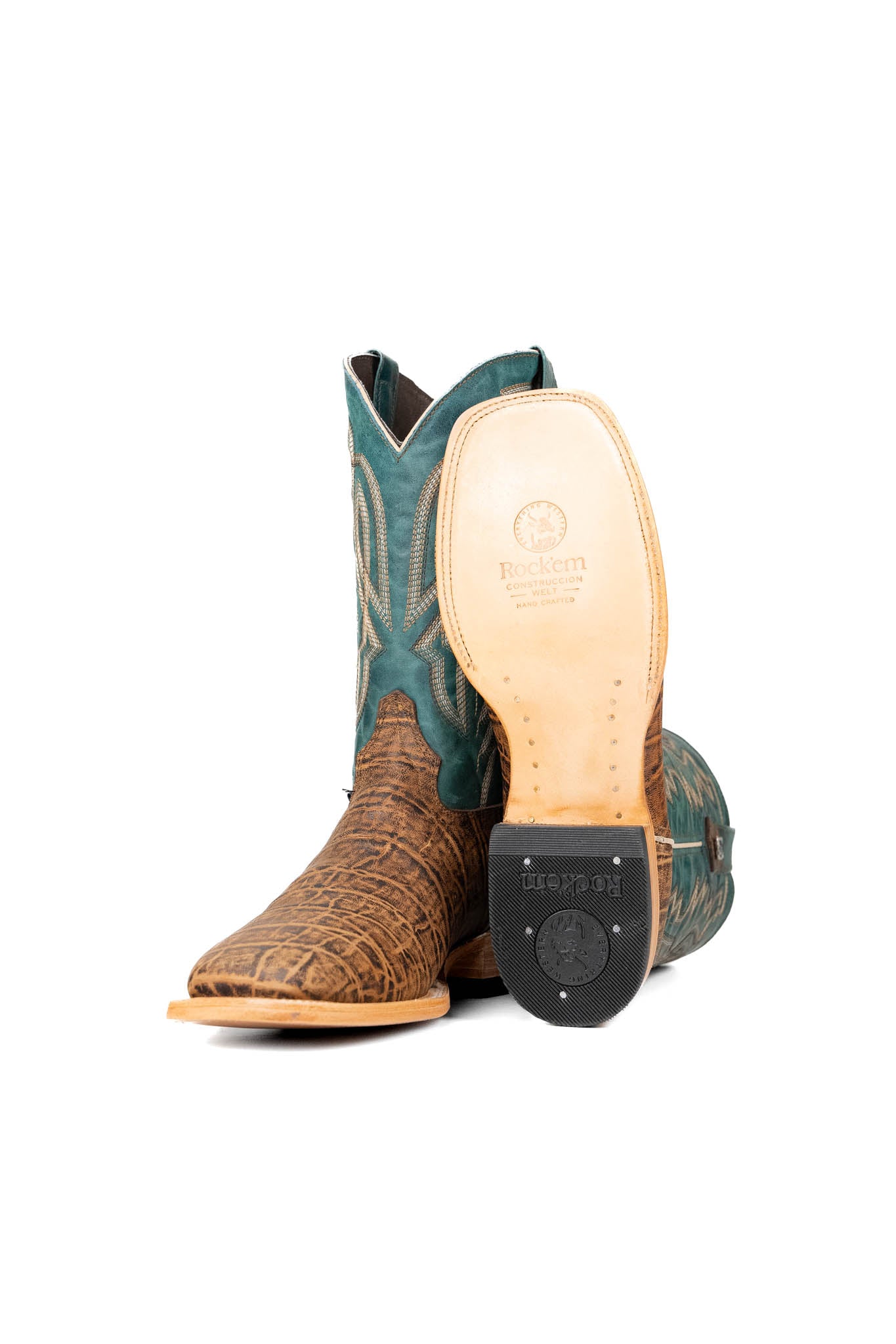 Renegade Square Toe Cowboy Boots for Men - Genuine Leather Western Riding Boots with Elephant Print - Perfect for Rodeo, Country Music Festivals & Outdoor Adventures
