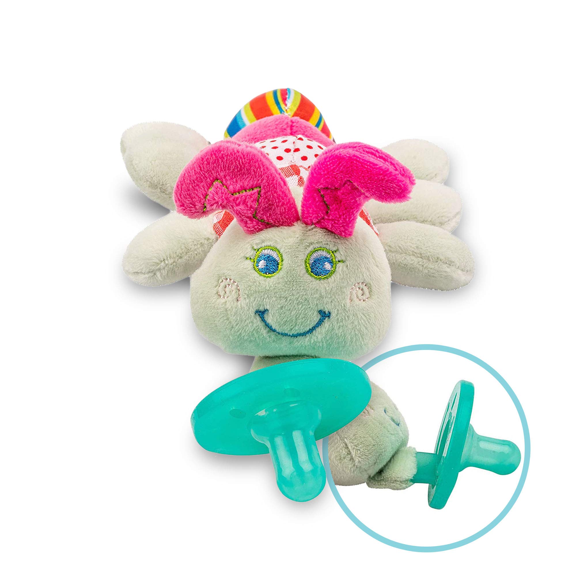Caterpillar Stuffed Animal Pacifier Holder - Latex-Free Baby Soother with Soft Plush Toy | Calming & Easy to Clean Newborn Essentials | Perfect for Nursery, Stroller & Travel