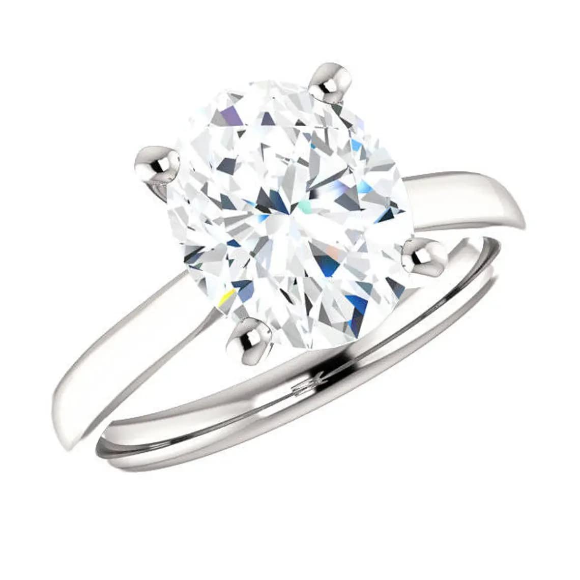 3 Carat Oval Moissanite Engagement Ring with Hidden Halo - Handcrafted Wedding Band for Women - Perfect for Proposals, Anniversaries & Bridal Jewelry