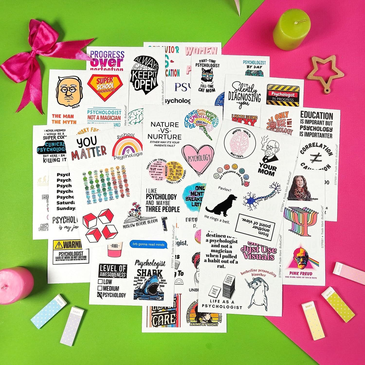 Psychologist Stickers & Therapist Stickers - Waterproof Vinyl Decals for Laptops, Notebooks, Therapy Offices | Perfect for Mental Health Professionals, Counselors, and Psychology Students