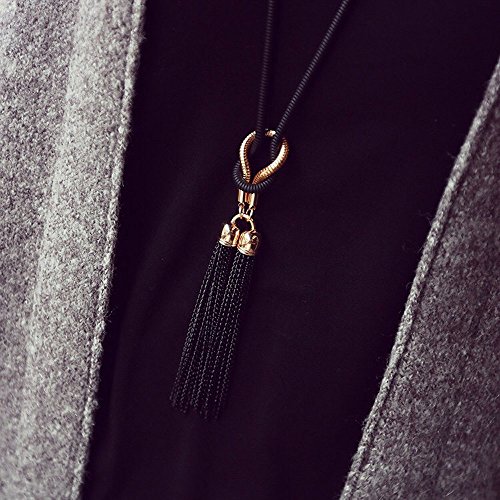 Elegant Tassel Long Chain Necklace for Women & Teen Girls - Stylish Sweater Necklace Pendant for Casual & Party Wear
