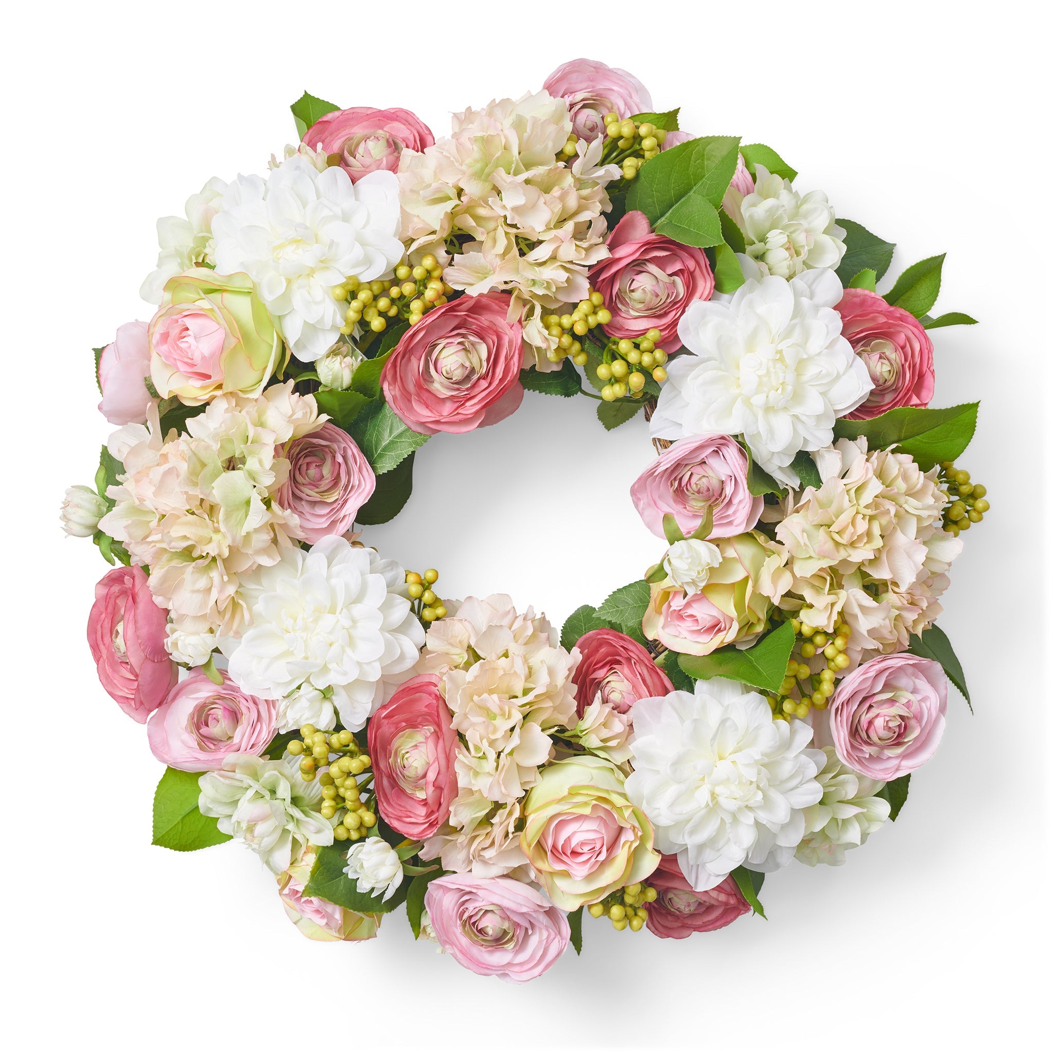Verdant Roses Wreath - Elegant Artificial Floral Wreath for Home Decor, Wedding, Front Door, Wall Hanging - Perfect for Spring, Christmas & Seasonal Decorations