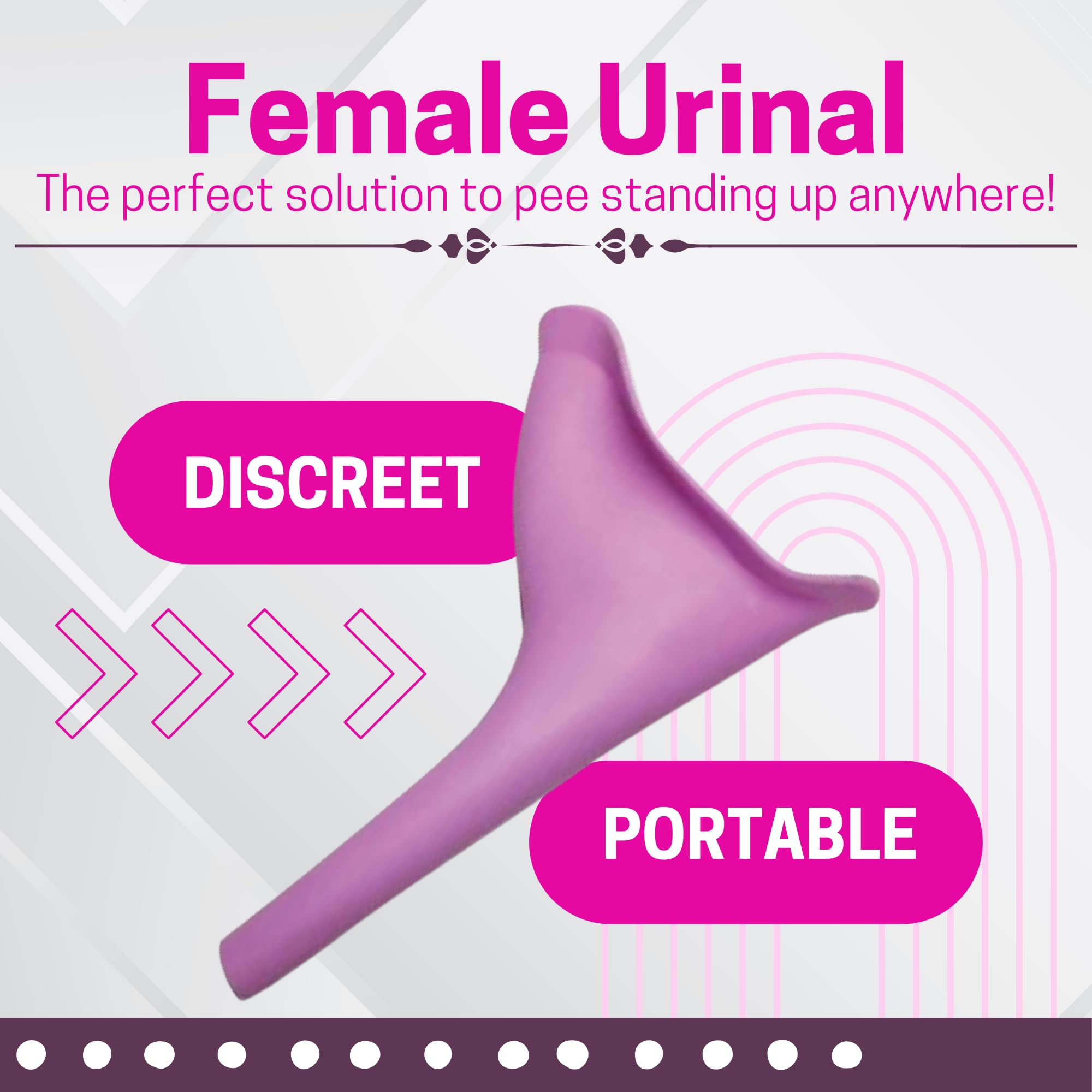Travel Urinal for Women - Spill Proof, Reusable & Lightweight Female Urination Device - Stand Up Pee Portable Urinal for Camping, Hiking, Road Trips & BBL Post Surgery Supplies