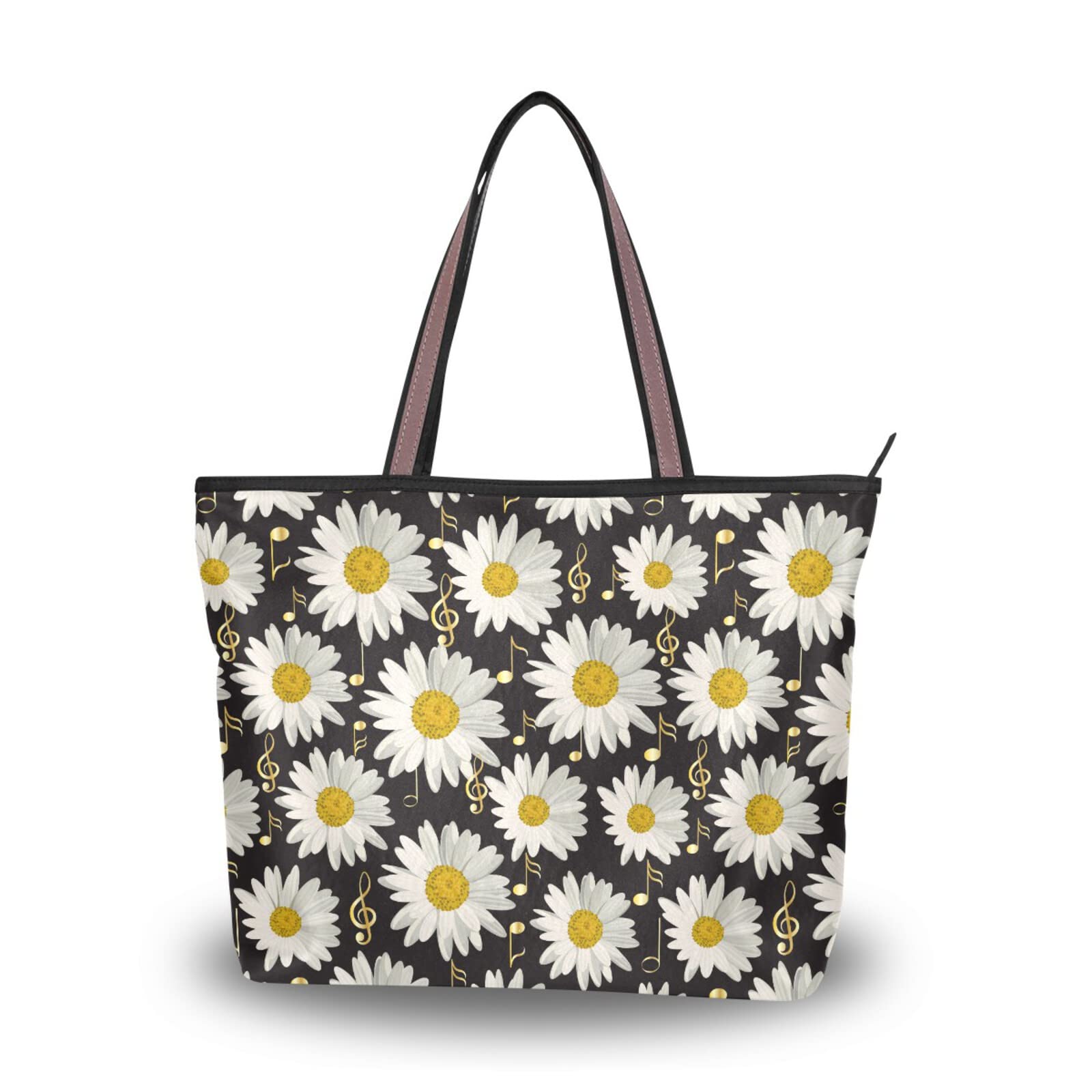 Stylish Large Tote Bag for Women - Daisy Print Top Handle Purse & Shoulder Handbag | Perfect for Work, Travel, Shopping & Daily Use
