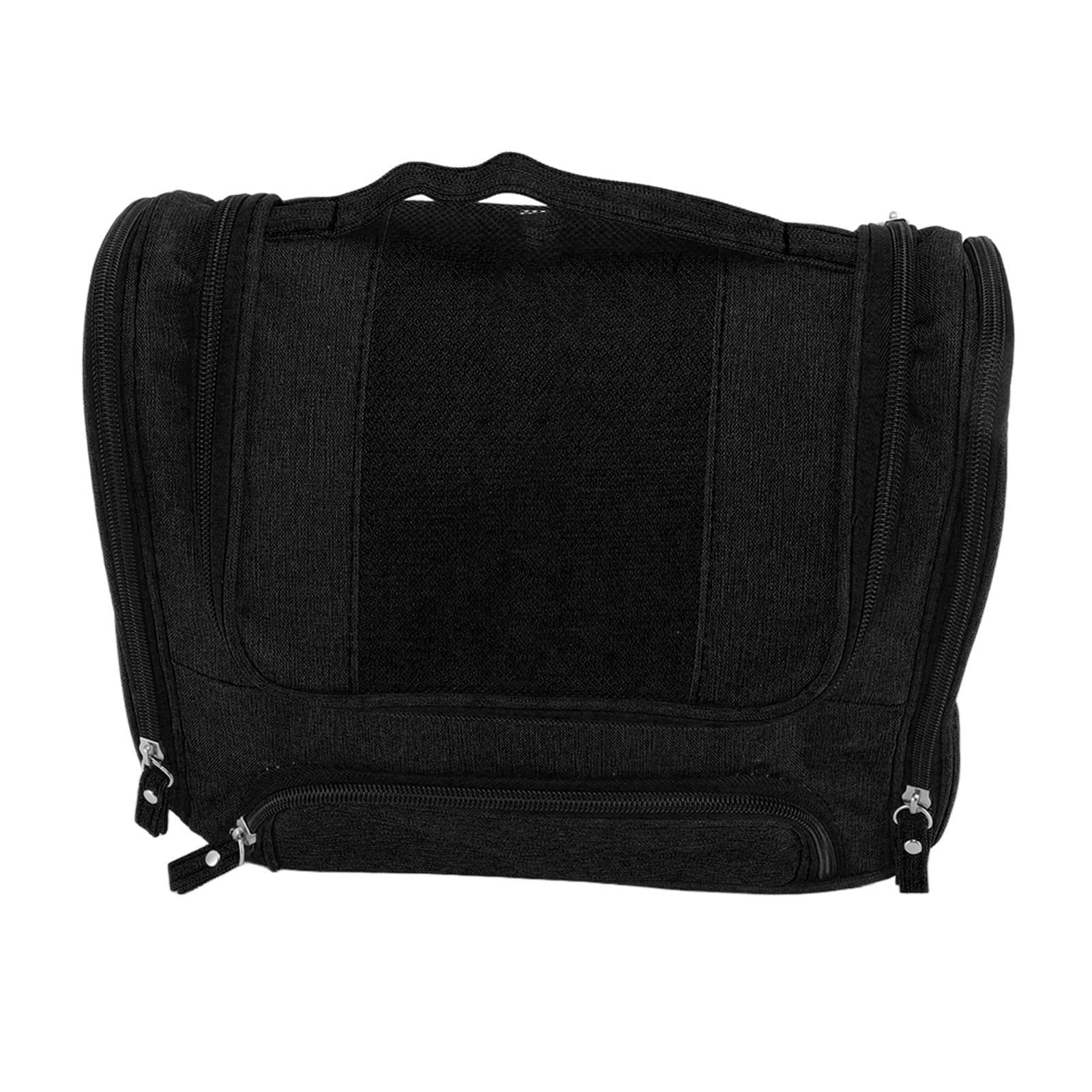 **TeamSky Waterproof Toiletry Bag - Large Capacity Travel Cosmetic Organizer, 300D Cationic Fabric, Portable & Durable for Makeup Storage (Low Key Black) - Perfect for Travel, Gym & Daily Use**