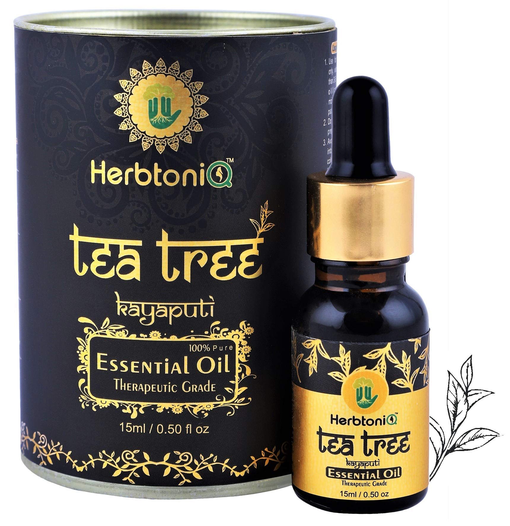 Pure Tea Tree Essential Oil for Hair, Face & Body - 100% Natural Undiluted Tea Tree Oil for Skin Care, Acne Treatment & Aromatherapy - Therapeutic Grade Essential Oil for Men & Women - Perfect for Massage, DIY Beauty & Home Remedies - 15ml Bottle