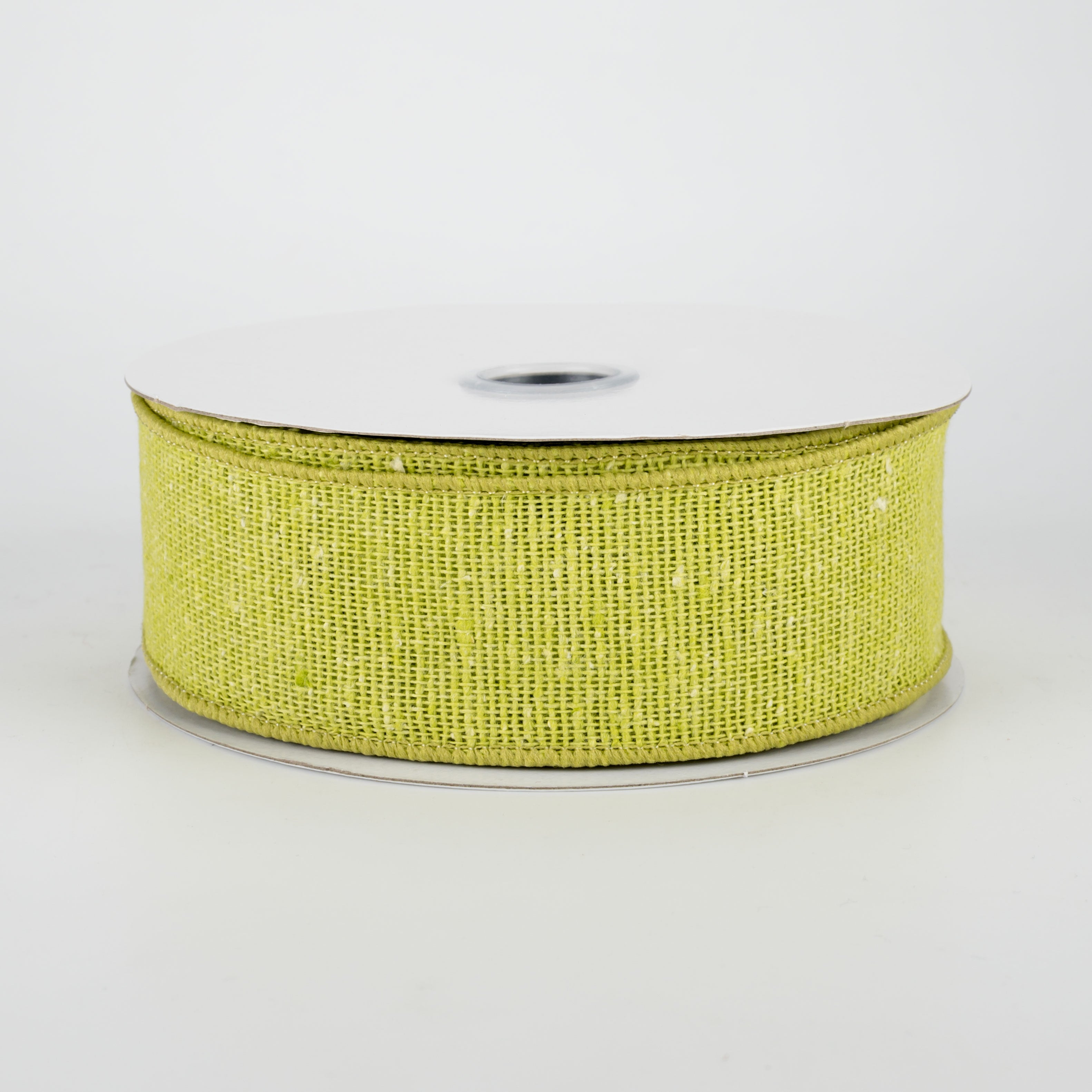 1.5 Inch Faux Linen Slub Ribbon - Lime Green Craft Ribbon (10 Yards) for DIY Gift Wrapping, Scrapbooking & Home Decor