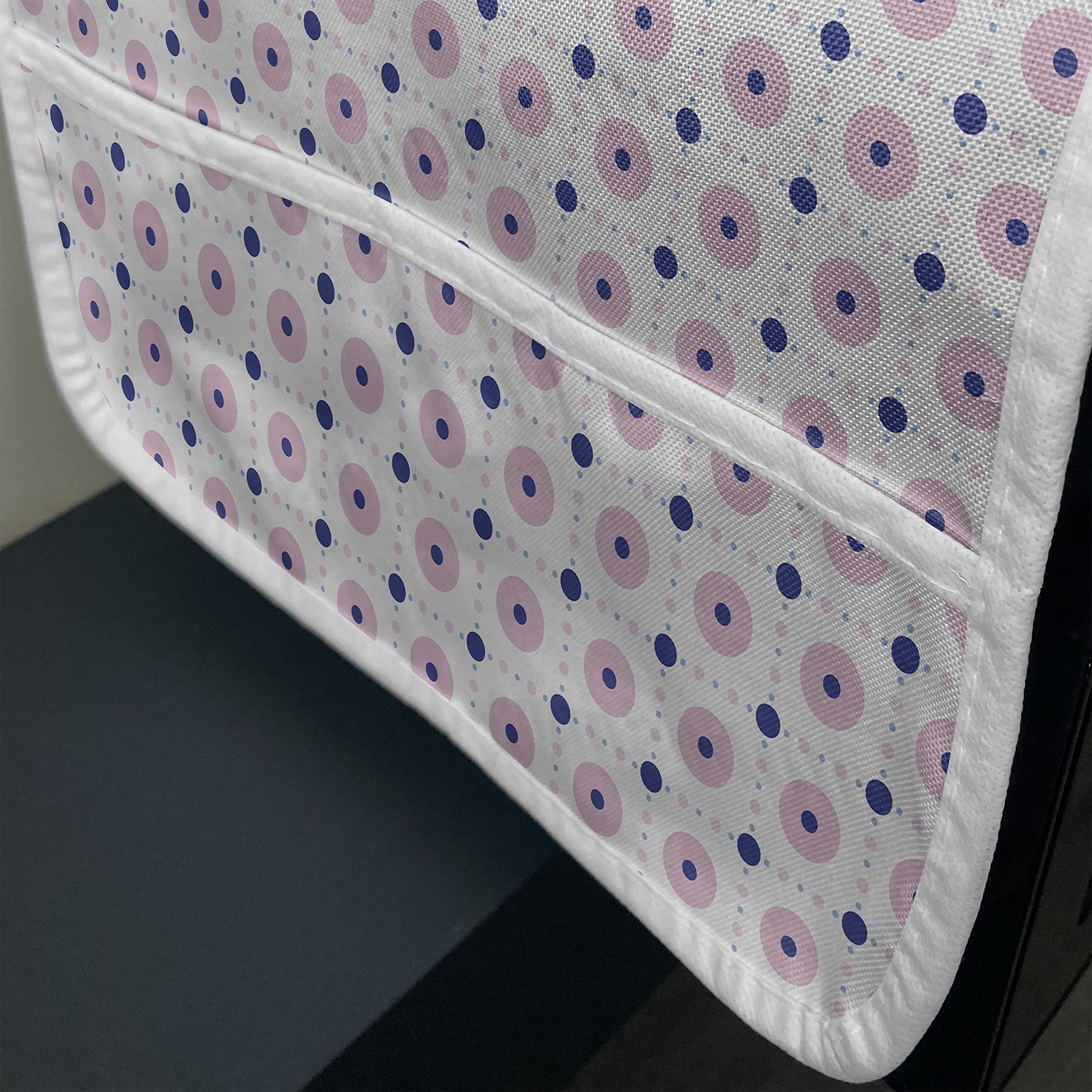 Ambesonne Polka Dots Microwave Cover - Waterproof Kitchen Organizer with Pockets, Symmetric Geometric Pattern in Soft Pale Pink & Dark Violet, 36