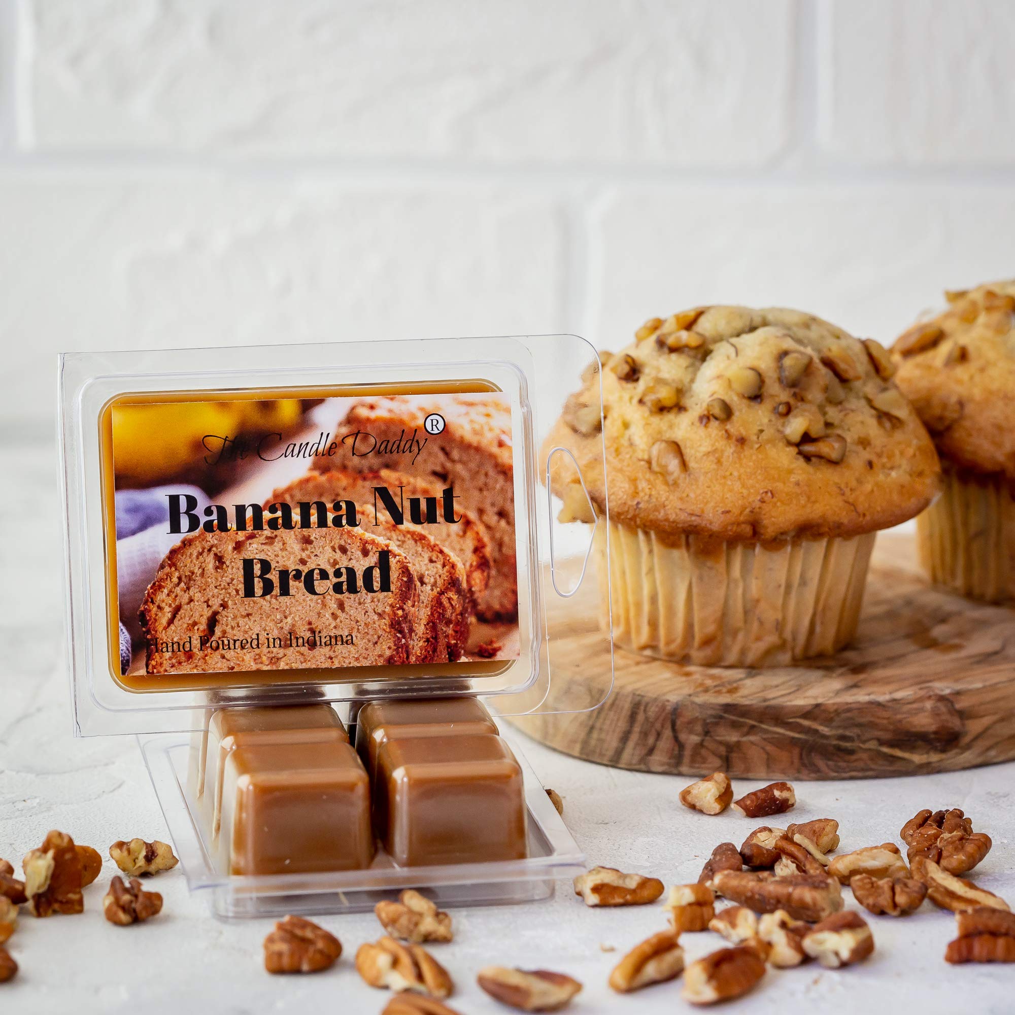 Banana Nut Bread Scented Wax Melts - 2oz (6 Cubes) - Strong Fragrance for Home & Office - Perfect for Wax Warmers, Gifts & Aromatherapy