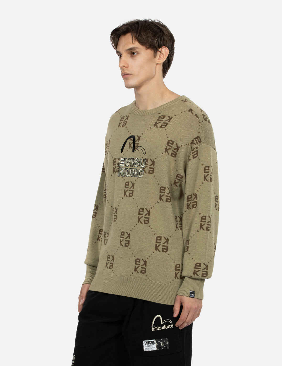 Custom Embroidered Logo Jacquard Sweater for Men & Women - Soft Relaxed Fit Pullover for Casual Wear & Office Outfits
