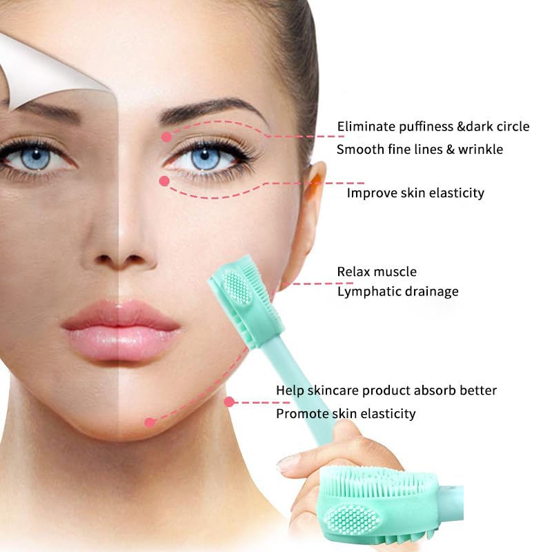 1PC Silicone Face Cleansing Brush - Mini Handheld Deep Pore Cleaner, Lip Brush & Makeup Remover Tool for Gentle Facial Massage & Exfoliation | Perfect for Daily Skincare Routine & Travel Beauty Essentials