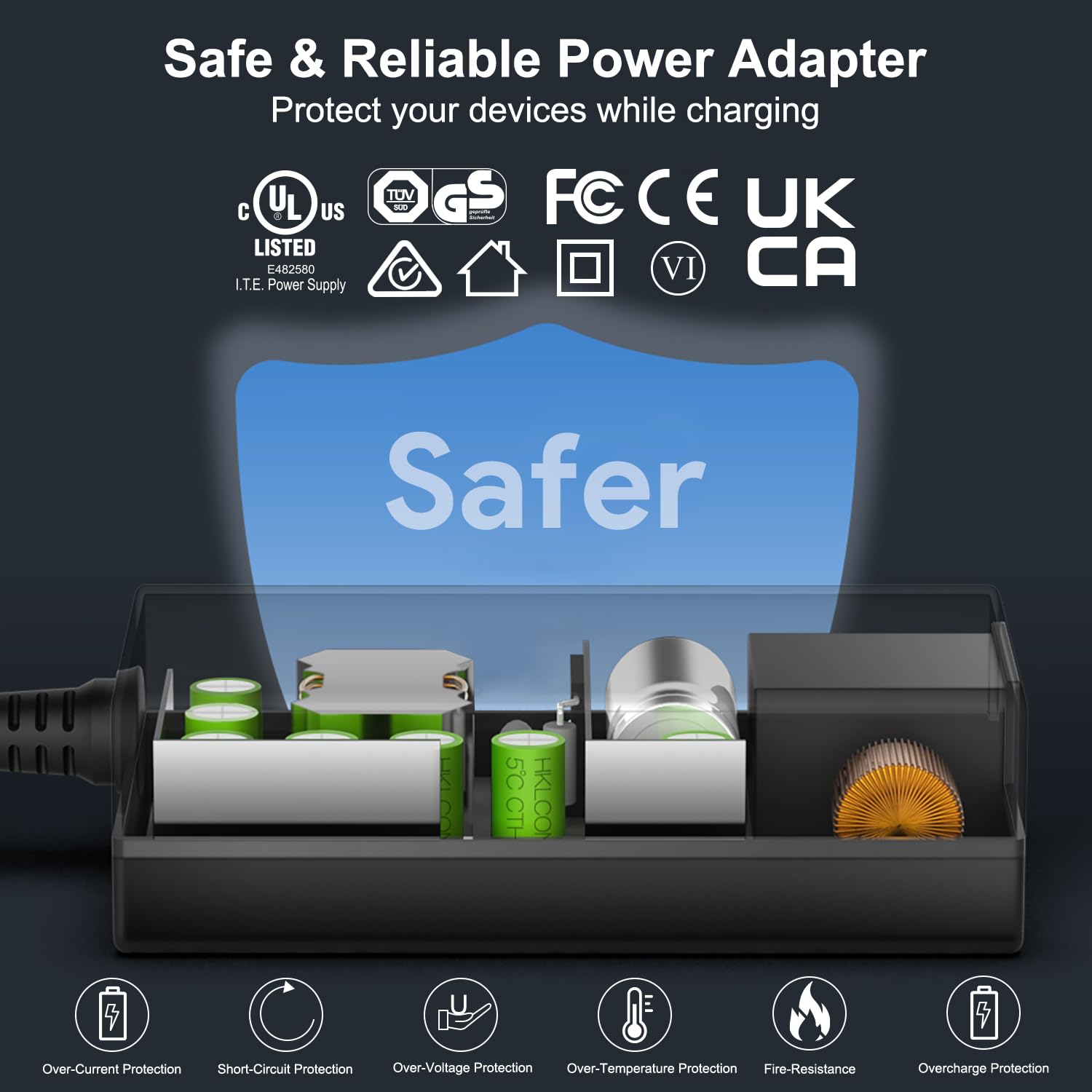 24V AC/DC Power Adapter Charger Replacement for Samsung Soundbar - Compatible with Wireless Samsung Soundbars (HW-Q60T, HW-Q70T, HW-Q800T) - Black Power Supply for Home Theater & Audio System