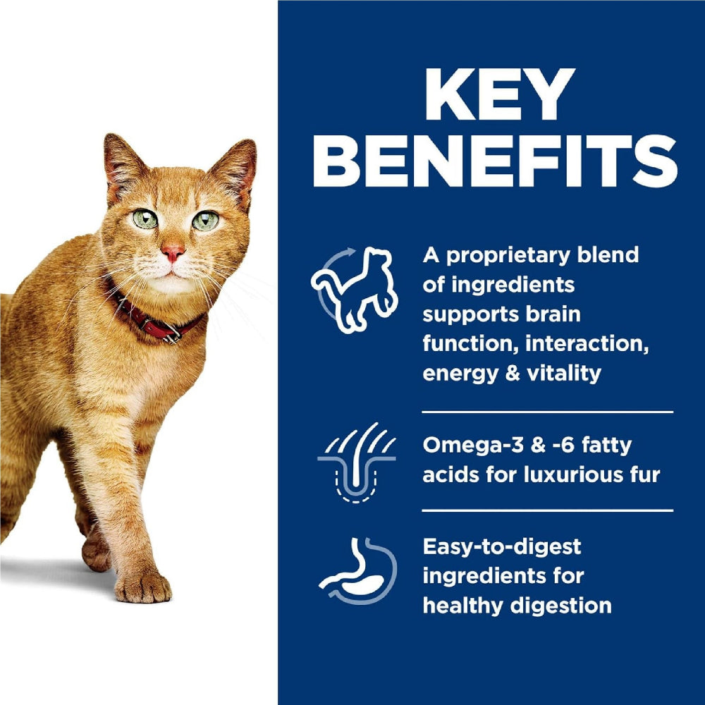 Science Diet Specialty Senior Vitality Chicken & Brown Rice Dry Cat Food for Adult Cats 7+ Years - Supports Joint Health & Immune System for Aging Cats - Perfect for Indoor Senior Cats with Sensitive Digestion