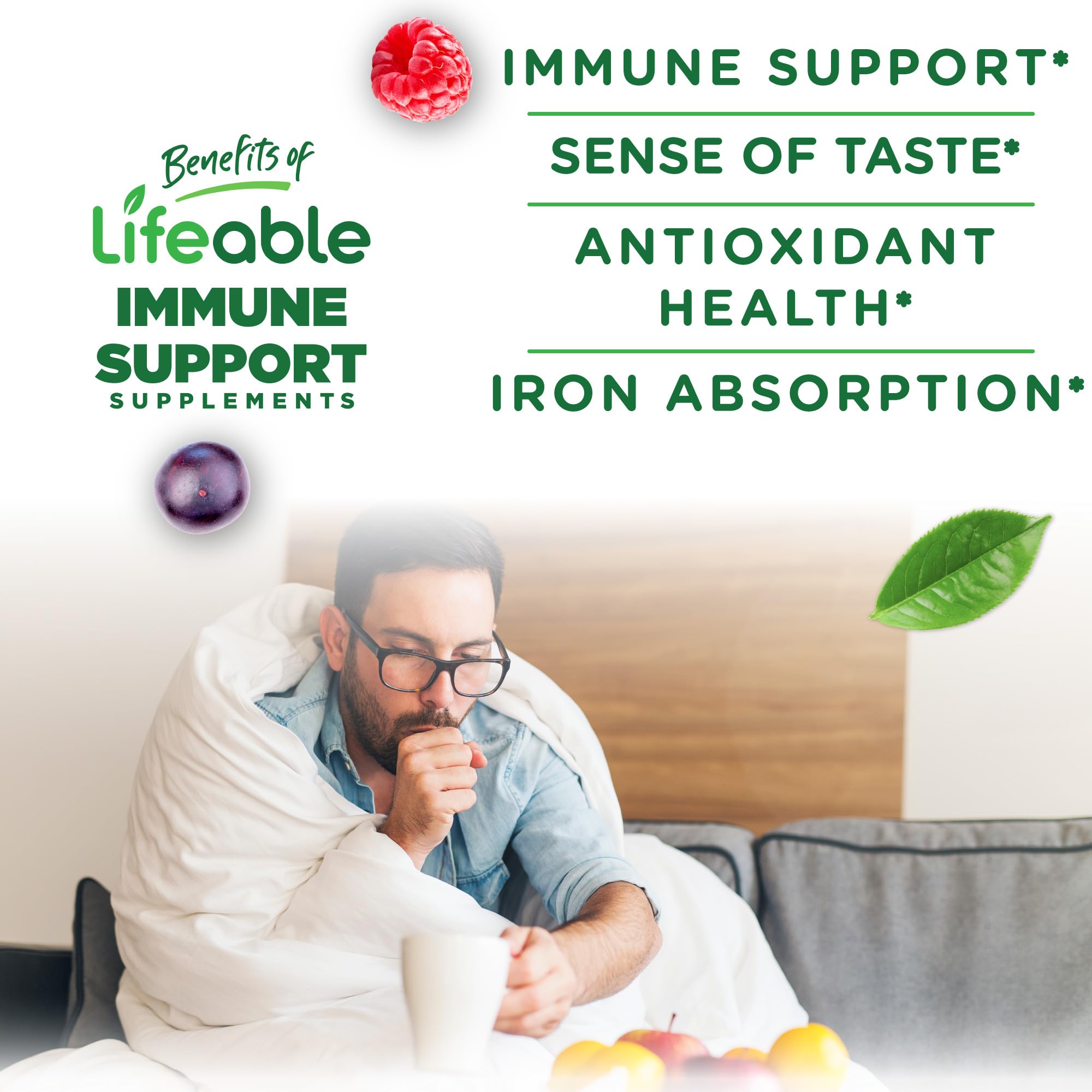 Lifeable Immune Support Gummies for Adults with Elderberry, Vitamin C & Zinc | Delicious Immunity Booster Supplement for Men & Women | 90-Count Berry Flavored Gummies | Perfect for Daily Wellness, Cold Season Defense & Travel Protection
