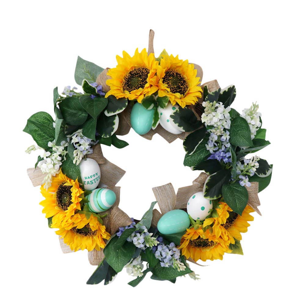 INOOMP Artificial Easter Egg Wreath - Spring Door Hanging Decor, Window Decoration, Easter Home Party Decorations for Indoor Outdoor Use - Perfect for Easter Celebrations, Spring Home Decor & Holiday Party Decorating