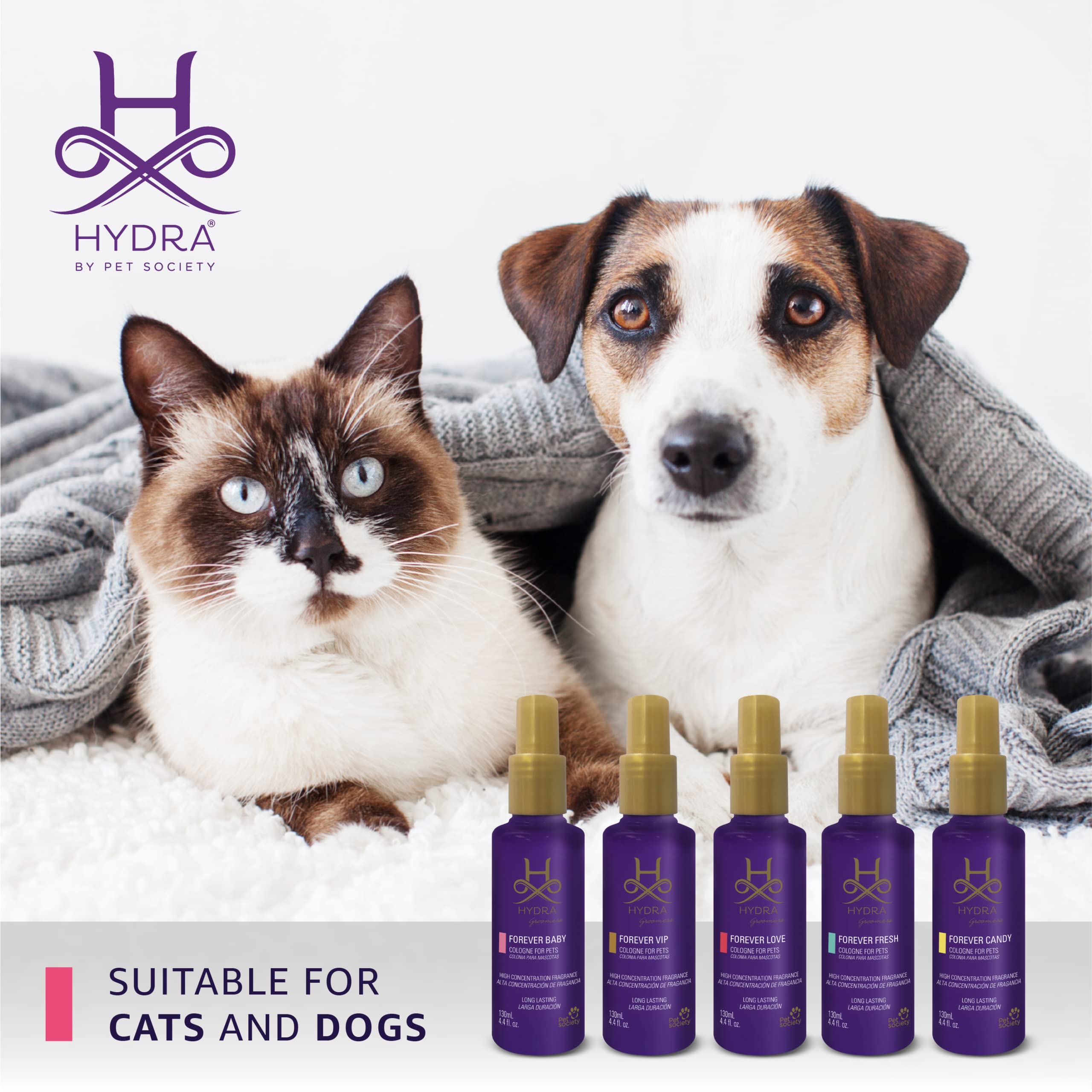 Hydra Forever Love Pet Cologne for Dogs & Cats - Grooming & Finishing Spray, 4.4 oz - Freshens & Deodorizes Between Baths for a Clean, Happy Pet