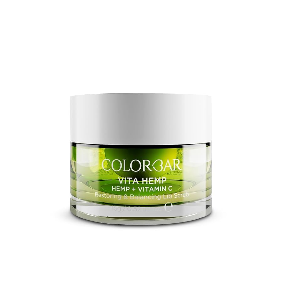 Colorbar Vita Hemp Restoring & Balancing Lip Scrub - Exfoliating & Moisturizing Lip Treatment with Natural Hemp Seed Oil - Perfect for Dry, Chapped Lips - Ideal for Daily Lip Care Routine & Pre-Lipstick Prep